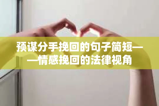 预谋分手挽回的句子简短——情感挽回的法律视角