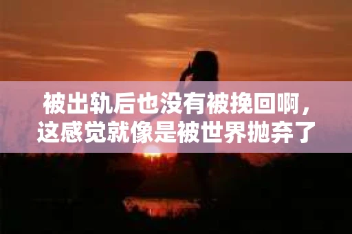 被出轨后也没有被挽回啊，这感觉就像是被世界抛弃了一样。我曾经也经历过这样的事情，那种心如刀割的痛，至今仍记忆犹新。今天，我想和大家聊聊这个话题，希望能给那些正在经历或者曾经经历过类似痛苦的人一些安慰和帮助。