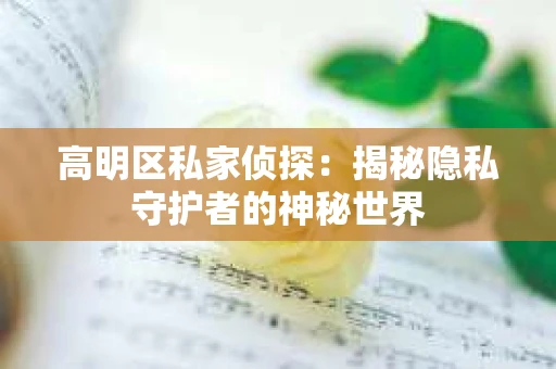 高明区私家侦探：揭秘隐私守护者的神秘世界