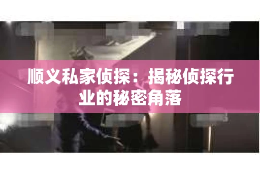 顺义私家侦探：揭秘侦探行业的秘密角落