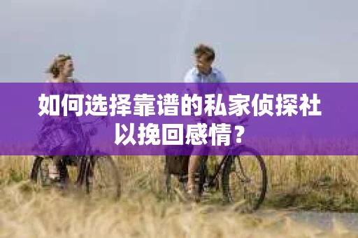 如何选择靠谱的私家侦探社以挽回感情？