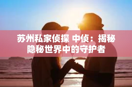 苏州私家侦探 中侦：揭秘隐秘世界中的守护者
