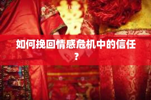 如何挽回情感危机中的信任？
