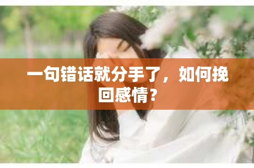 一句错话就分手了，如何挽回感情？