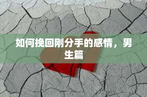 如何挽回刚分手的感情，男生篇